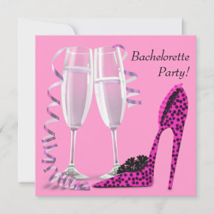 Invitation Enterrement de vie de jeune fille talons hauts léo
