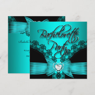 Invitation Enterrement de vie de jeune fille Teal Blue Black