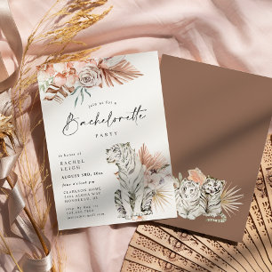 Invitation Enterrement de vie de jeune fille Tropical Boho Ti