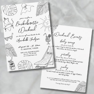 Invitation Enterrement de Vie de Jeune Fille Tropical de Plag