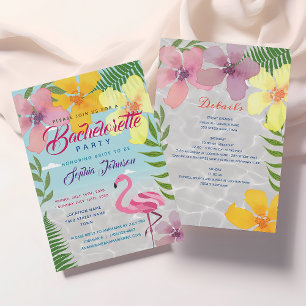 Invitation Enterrement de vie de jeune fille Tropical Luau