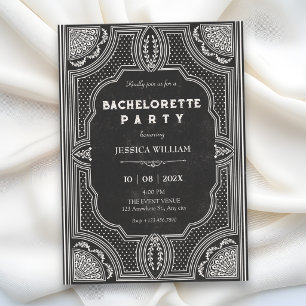 Invitation Enterrement de vie de jeune fille vintage art déco