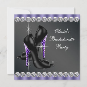 Invitation Enterrement de vie de jeune fille Violet Noir