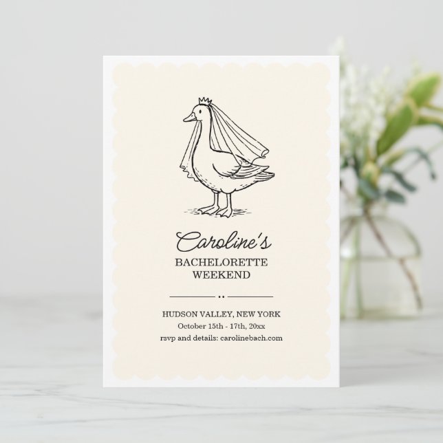 Invitation Enterrement de vie de jeune fille Weekend Doodle O (Debout devant)