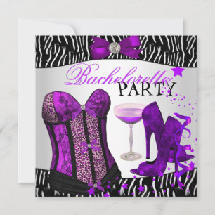 Invitation Enterrement de vie de jeune fille Zèbre Corset Vio