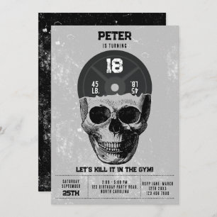 Invitation Entraînement au crâne en plaque de poids Bâtiment