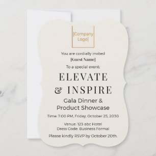 Invitation entre parenthèses élégante Gala d'ent
