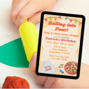 Invitation Entrée en scène, Anniversaire Pizza Playdoh