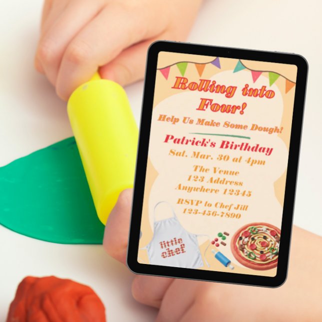 Invitation Entrée en scène, Anniversaire Pizza Playdoh (Créateur téléchargé)