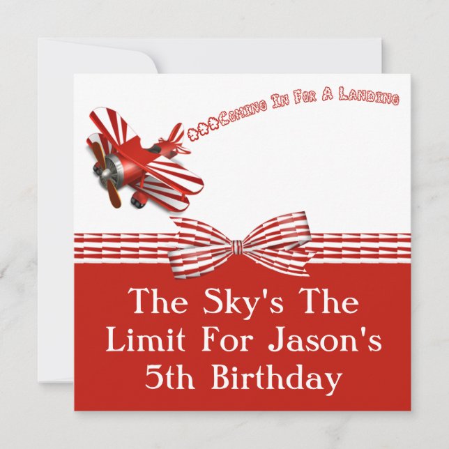 Invitation Entrée pour l'anniversaire de débarquement d'avion (Devant)