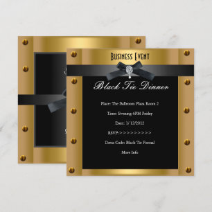 Invitation Entreprise Affaires Formel Noir Nœud Papillon Méta