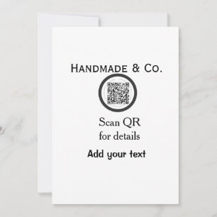 Invitation entreprise artisanale affaires Scan QR détails nom