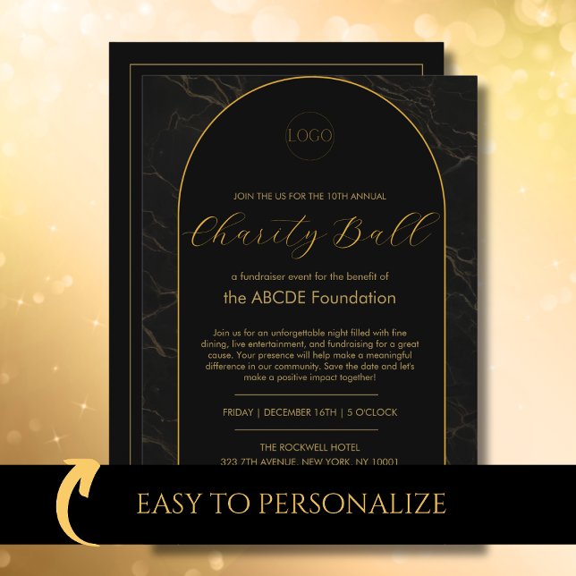 Invitation Entreprise Business Event Marque Black Gold (Créateur téléchargé)