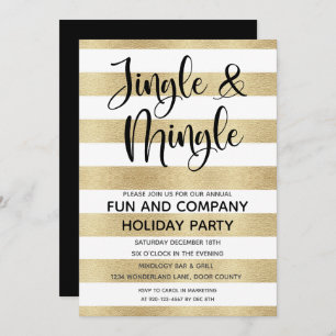 Invitation Entreprise Jingle et Mingle Gold Black Holiday In