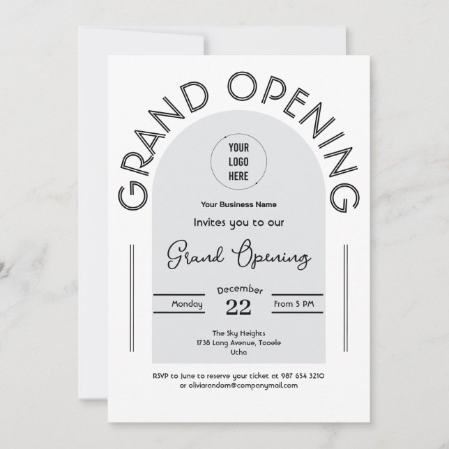 Invitation Entreprise moderne Grand Ouverture (Devant)
