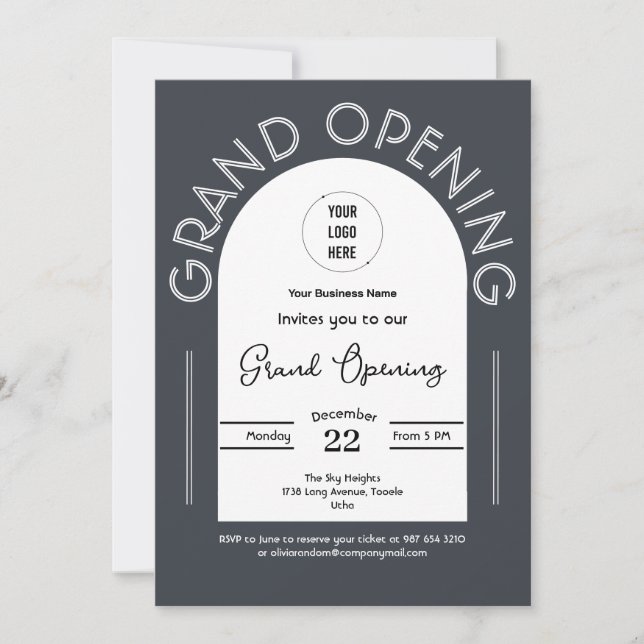 Invitation Entreprise moderne Grand Ouverture (Devant)