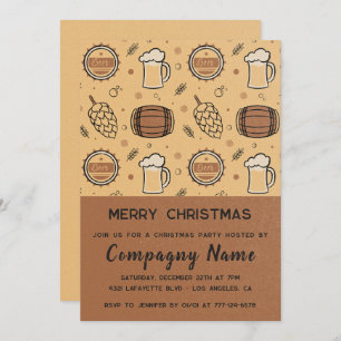 Invitation Entreprise Noël Bière Rustique