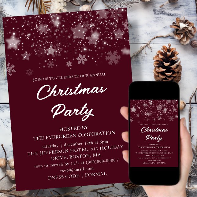 Invitation Entreprise rouge | Fête de Noël du bureau (Créateur téléchargé)