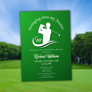 Invitation Entrer dans mes soixante ans, fête de golf moderne