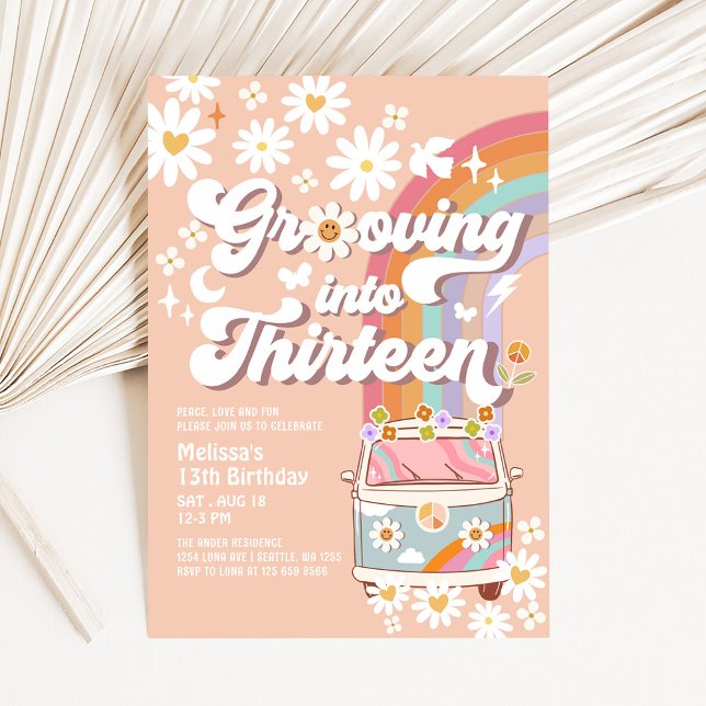 Invitation Entrer dans TREIZE Hippie 13e Anniversaire (Créateur téléchargé)