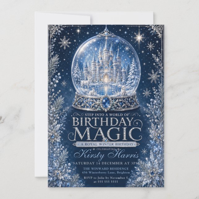 Invitation Entrez dans un monde de magie d'anniversaire (Devant)