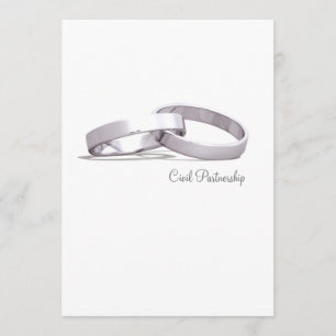 Invitation Entwin Rings Silver BLK Civil Partnership Invitati