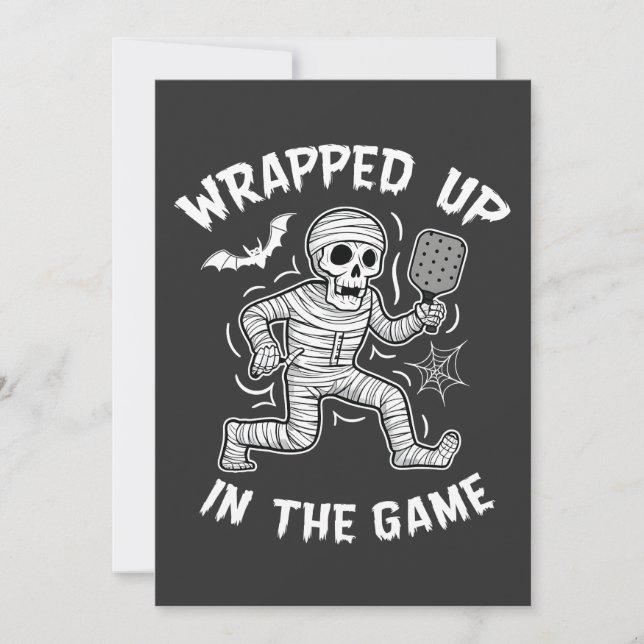 Invitation Enveloppé dans le jeu pickleball Halloween (Devant)