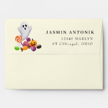 Invitation enveloppe mignonne et effrayante pour u