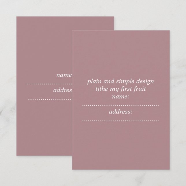 Invitation enveloppes blanches standard mat incluses dans la  (Devant / Derrière)