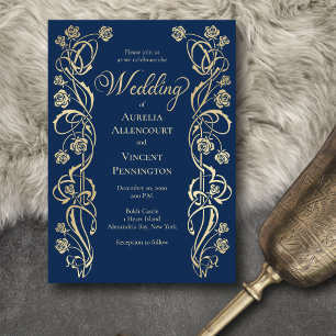 Invitation Épée médiévale royale Rose