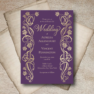 Invitation Épée médiévale royale Rose