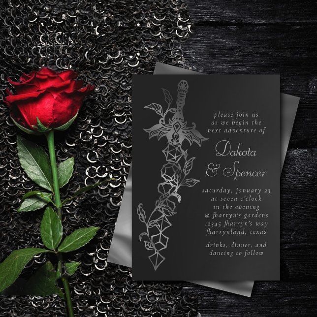 Invitation Épée RPG | Imaginaire Tabletop Retro PnP Jeu Dice (Créateur téléchargé)