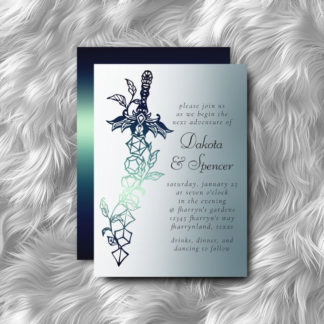 Invitation Épée RPG | Jeu PnP Tabletop Imaginaire turquoise (Créateur téléchargé)