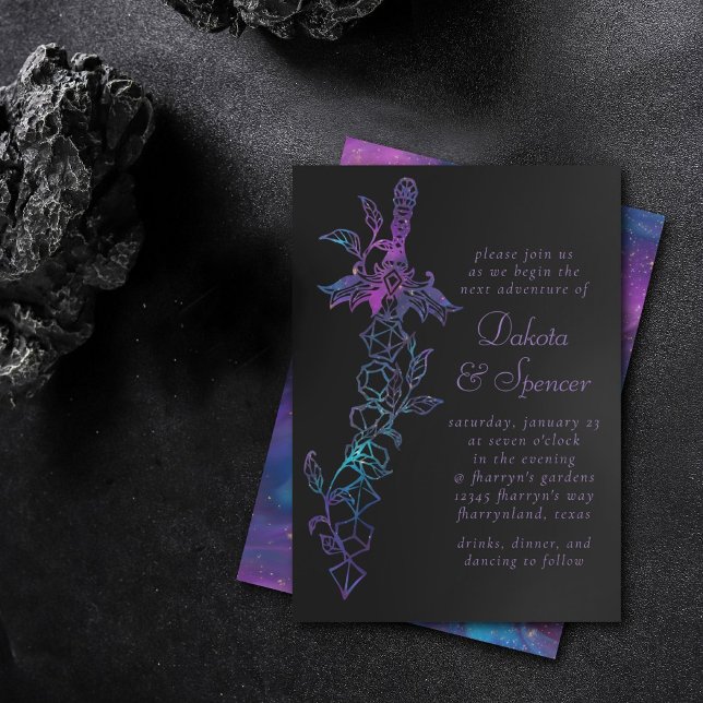 Invitation Épée RPG | Nebula Imaginaire Tabletop Gamer Dice (Créateur téléchargé)