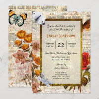 Ephemera esthétique stylé Vintage fête d'anniversa