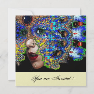 Invitation ÉPHÉMÈRE bal masqué du Mardi Gras glace blanche