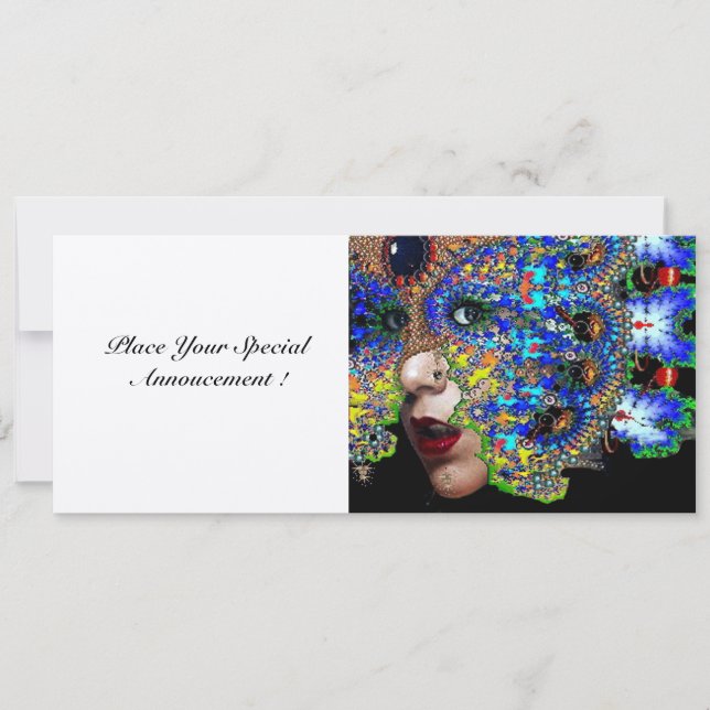 Invitation ÉPHÉMÈRE bal masqué sweet 16 argent (Devant)