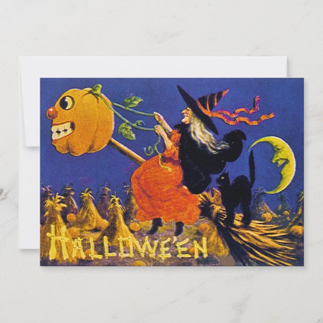 Invitation Ephémère d'Halloween vintage (Devant)