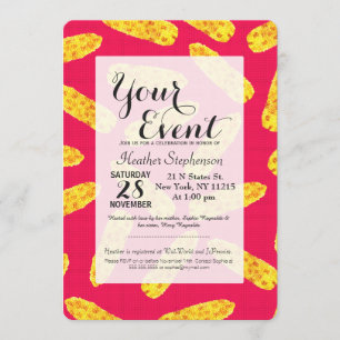 Invitation Épi de maïs tiré par la main mignon drôle sur le