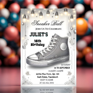 Invitation Epic Chic Shoe Girl Sweet 16 Basket Ball Anniversa