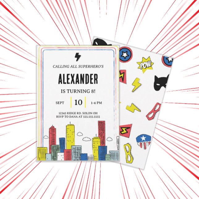 Invitation Epic Superhero | Boys Comic Book Party (Créateur téléchargé)