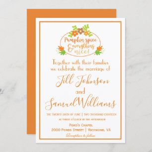 Invitation Épice citrouille Joli Mariage