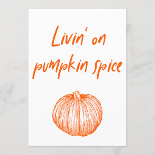 Invitation Épice de citrouille délicieux automne Kawaii Word 