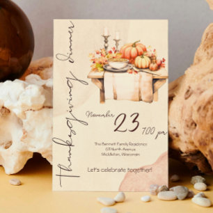 Invitation Epicerie citrouille Boho Thanksgiving Dîner