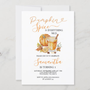 Invitation Épices citrouilles & Tout Nice Automne 1er Anniver