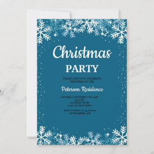 Invitation Épingle de sapin de Noël moderne marine pour une f