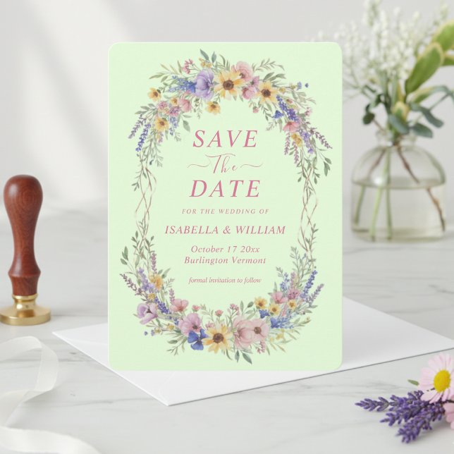 Invitation Épinglez la date de votre mariage sauvage moderne  (Créateur téléchargé)