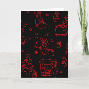 Invitation épiphanie noël sorcière befana noire