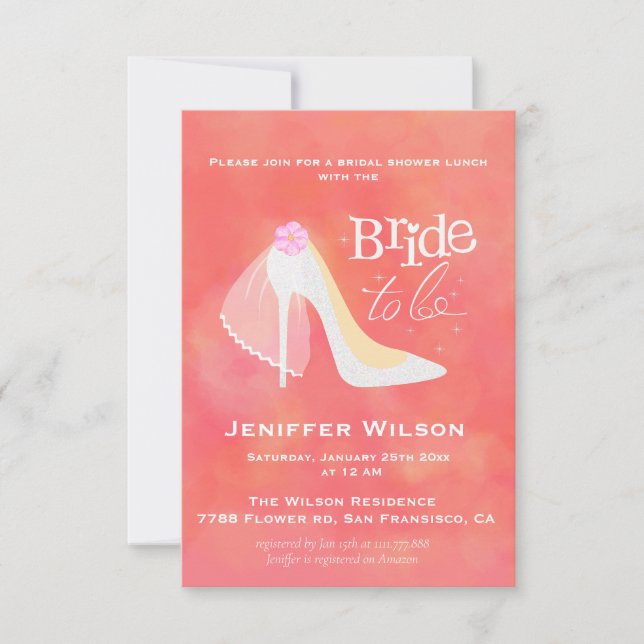 Invitation Épouse à être Mariage Fête des mariées talon haut (Devant)