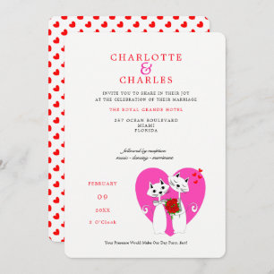 Invitation Épouse Amoureux des chats   Groom Purr.fect Mariag